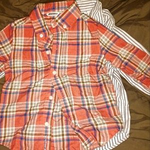 Janie and Jack-2T both qty. 2 long sleeve button down shirts, 1 is NWT, NWOT